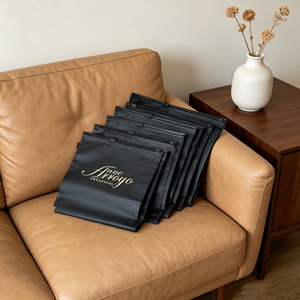 Customized Black Zipper Bag Brand Logo Waterproof Plastic Ziplock Pouch Apparel Packaging Garment Bags for Online Business - Product Image 2