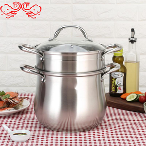 DF Trading House – grand pot de stock en acier inoxydable, ustensiles de cuisine avec cuiseur à vapeur pour <span class=keywords><strong>Restaurant</strong></span> d'hôtel à 2 niveaux - Product Image 3