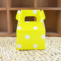 Boîte cadeau à poignée personnalisée OEM avec imprimé à pois colorés pour l'emballage en lot de desserts d'usine de confiserie