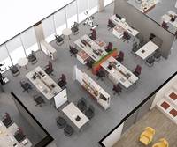 Ensemble de bureau et chaise de style moderne, poste de travail informatique modulaire avec cloisons