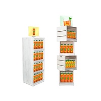 Centroyal Étagère de présentation de boissons sur pied en métal et MDF, résistante à la rouille et à la corrosion, pour supermarchés