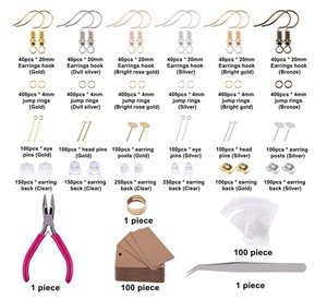 Kit de Réparation et de Fabrication de Boucles d'Oreilles DIY avec Crochets, Broches et Anneaux de Jonction – Accessoires et Composants pour Bijoux - Product Image 2