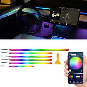 Phổ 18 1 giao hưởng đầy đủ màu sắc <span class=keywords><strong>LED</strong></span> môi trường xung quanh dải ánh sáng cho xe nội thất New Acrylic hướng dẫn trang trí bầu không khí đèn - Product Image 1