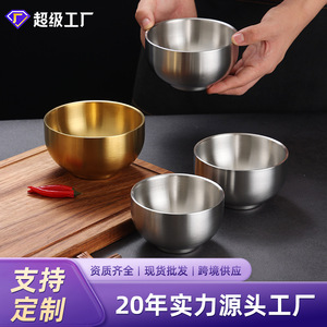 Stainless Steel Rice Bowl 304 Gold Color Durable Home Use - Product Image 3