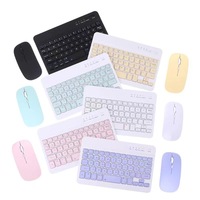Clavier et souris sans fil, mini clavier espagnol rechargeable avec souris, clavier russe pour PC, tablette, téléphone