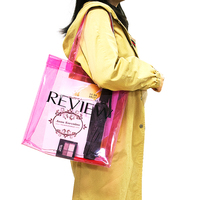 Tas Jinjing Transparan Wanita, Tas Belanja Pantai Perempuan Mode Kustom PVC