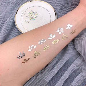 الذهب الزفاف العروس مخصص الجسم الفن وشم فلزي قابل للازالة الذهبي الشظية احباط ختم لصاقات وشم/تاتو/تاتو - Product Image 3