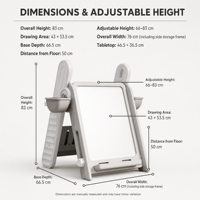 Table d'apprentissage pliable et réglable pour enfants, tableau magnétique à dessin, bureau à blocs de construction avec rangement pour jeux d'intérieur