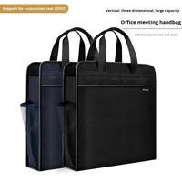 Bolsa de Almacenamiento de Archivos con Cremallera de Gran Capacidad de Tela Oxford, Bolso de Mano para Información del Estudiante, Almacenamiento de Libros