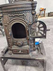 Estufa <span class=keywords><strong>de</strong></span> <span class=keywords><strong>Leña</strong></span> <span class=keywords><strong>de</strong></span> Hierro Fundido <span class=keywords><strong>de</strong></span> Diseño Clásico, <span class=keywords><strong>Chimenea</strong></span> para Cocinar con Función <span class=keywords><strong>de</strong></span> Calefacción, Portátil para Uso en Interiores/Exteriores - Product Image 4