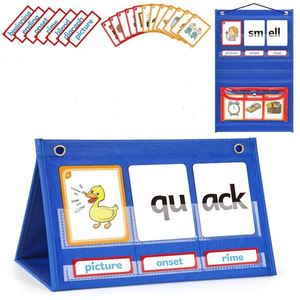 Foldable Desktop Kit for Word Building Pocket Chart <b>Tent</b> Cards CVC Words Phonics Games Blending Board for Kindergarten Reading - Product Image 1