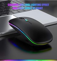Souris USB sans fil moderne mini RGB rétroéclairée 2,4 G double mode Bluetooth 5.2 rechargeable avec suivi optique pour ordinateur portable
