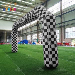 Arche gonflable à thème de course automobile à carreaux noirs et blancs durable WINSUN - Product Image 2