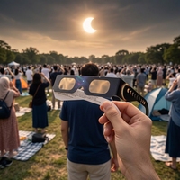 Lunettes d'éclipse solaire en papier imprimées avec logo personnalisé, certifiées CE et ISO, 405x37mm, pour activités de plein air, promotionnelles, vente chaude, directement de l'usine