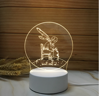 Lampe LED en bois format a4 et tactile avec cadre en acrylique, avec tête en bois, idéal pour une Photo
