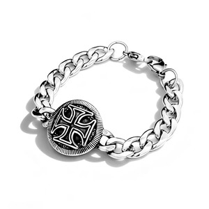 Pulsera cruzada de acero inoxidable yunnique, cadena de plata tibetana, joyería para hombre, estilo Hip Hop Punk, regalo, accesorio de moda - Product Image 5