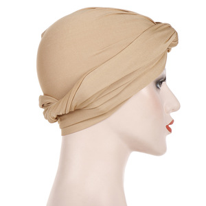 Turbante in Jersey di Cotone Casual alla Moda Dubai, Tinta Unita, Elastico, per Donne Musulmane, Copricapo Istantaneo Traspirante per Tutte le Stagioni - Product Image 4