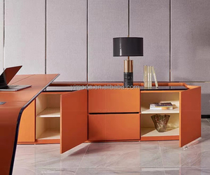 Top hiện đại sang trọng cao cấp văn phòng nhà bàn hiện đại cam L hình dạng nghiên cứu bảng kệ sách bàn viết - Product Image 6