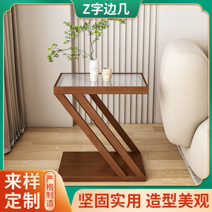 Mesa Auxiliar en Forma de Z Sante con Superficie Acrílica, para Almacenamiento, Sala de Estar, Sofá, Mesa de Noche - Product Image 5