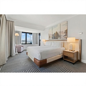 Meubles d'hôtel <span class=keywords><strong>Capital</strong></span> Hilton, lit king-size en bois massif 5 étoiles, fabricant chinois, ensemble de chambre d'hôtel moderne de luxe en MDF - Product Image 1