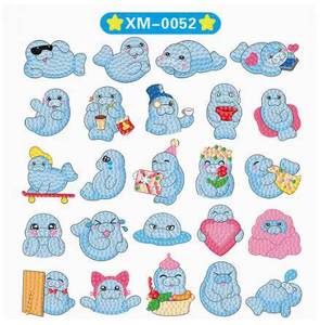 Pegatinas Decorativas de Diamantes 5D con Diseño de Panda, Estilo de Dibujos Animados para Niños, Pegatinas para Refrigerador - Product Image 1