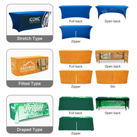 Nappe de table publicitaire personnalisée pour salon professionnel, 6 pieds, en polyester, imperméable et réutilisable