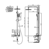 Système de robinetterie de douche combinée baignoire et douche en laiton avec poignée unique et cartouche céramique pour hôtel, appartement, centre commercial, salle de bain