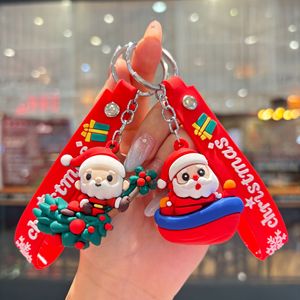 Nouveau porte-clés <span class=keywords><strong>de</strong></span> Noël en PVC, motif dessin animé Père Noël, pour clés <span class=keywords><strong>de</strong></span> <span class=keywords><strong>voiture</strong></span>, ornement <span class=keywords><strong>de</strong></span> sac, porte-clés <span class=keywords><strong>de</strong></span> Noël exquis, petit cadeau pour enfants - Product Image 3