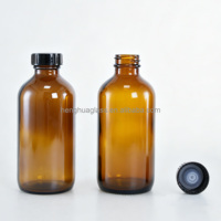 Botol Kaca Amber Boston Round Hot Sale 1/2oz 1oz 2oz 4oz 8oz 16oz 32oz dengan Tutup Sekrup Bakelite untuk Suplemen Ekstrak Herbal