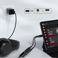 Adaptateur casque USB-C 3,5 mm 2-en-1 avec charge rapide PD 60W et sortie CA pour téléphone portable, en aluminium tressé, neuf, protection OTP