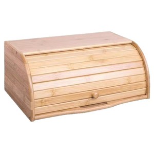 Thiết kế hiện đại Roll-TOP Tre hộp lưu trữ thực phẩm nhà bếp countop góc bánh mì bin container với cửa sổ truy cập hàng đầu hộp bánh mì - Product Image 5