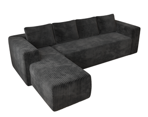 Corduroy Fabric Sectional L-Shape Chaise Sofa Modern Modular Sofa Set <b>Convertible</b> Sofa <b>Bed</b> Deep Seat Upholstery Right-Facing - Product Image 6
