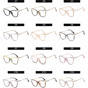 Marcos de metal óptico para mujer, antiluz azul, Cuadrado redondo grande, aleación de <span class=keywords><strong>oro</strong></span> caqui 2025 - Product Image 6