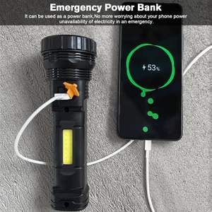 Solar Portable <b>LED</b> Plastic <b>Torch</b> UBS <b>Rechargeable</b> Flashlight-Handheld USB Traffic Lights Flashlights - Product Image 3