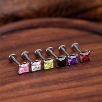 G23 ASTM F136 Titane Mode Zircon Fil Interne Cartilage Oreille Rabats Ongles Perforés Ongles Nez Ongles Lèvres