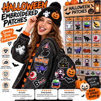 Patch brodé Halloween en gros : Fantôme effrayant, Citrouille, Chauve-souris, Sorcière, Crâne, Chat, Araignée – à thermocoller ou à coudre