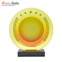 Vente en gros de forme ronde, trophée en verre cristal acrylique, gravure personnalisée, design de couleur, médailles, plaques pour revente