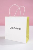Sac cadeau blanc haut de gamme personnalisé avec ruban, poignée en corde de coton et nœud pour bijoux, cosmétiques, vêtements, sacs fourre-tout de magasin - Impression de logo