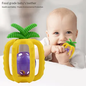 अनानास बच्चे Teethers BPA मुक्त बच्चे को पेश आने वाली खिलौने खाद्य ग्रेड दांत नर्सिंग चबाया सिलिकॉन teether