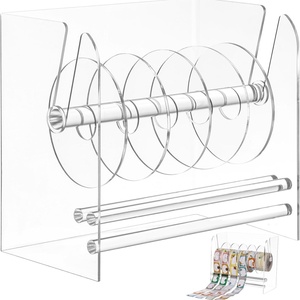 Custom for Modern Desktop Sticker <b>Roll</b> Holder Clear Acrylic Tape Dispenser Customized Store Display Stand Label <b>Roll</b> - Product Image 2