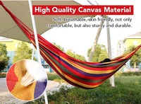 Hamac suspendu pliable de haute qualité en toile de nylon pour 1 à 2 personnes, à rayures colorées, pour le camping en plein air