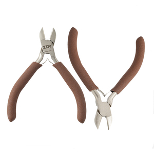Alicates de Corte <span class=keywords><strong>Diagonal</strong></span> YTH con Mango Marrón y Acabado Niquelado, Cortadores de Alambre para Electrónica y Joyería - Product Image 4