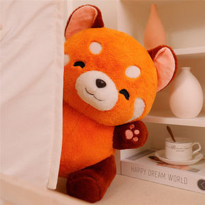 Peluche Panda Rosso Direttamente dalla Fabbrica, Bambola di Peluche Personalizzata a Forma di Piccolo Panda Sdraiato, Simpatico Peluche Panda Rosso con Zampe Sollevate per l'Ingrosso - Product Image 3