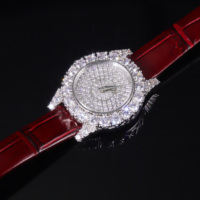 JW002 Abiding Jewelry Factory, vente en gros de montres personnalisées en or de luxe, en argent sterling 925, avec quartz, moissanite et diamants pour femmes