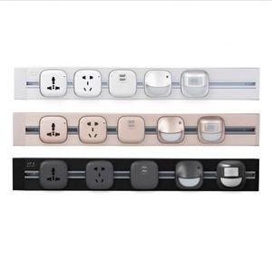 Regleta de alimentación <span class=keywords><strong>GSS</strong></span> para oficina en casa, superficie de riel de pista, escritorio de pared integrado, toma de corriente eléctrica multifuncional con USB - Product Image 1