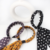 Headband Jinhe Polka Dot Baru untuk Musim Panas, Ringan dan Berbahan Kain yang Bernapas, Gaya Korea, Headband Pita Wanita