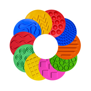 Alfombrillas sensoriales 20PCS Silicona texturizada Niños Equipo de entrenamiento sensorial Juego a juego Discos sensoriales - Product Image 1