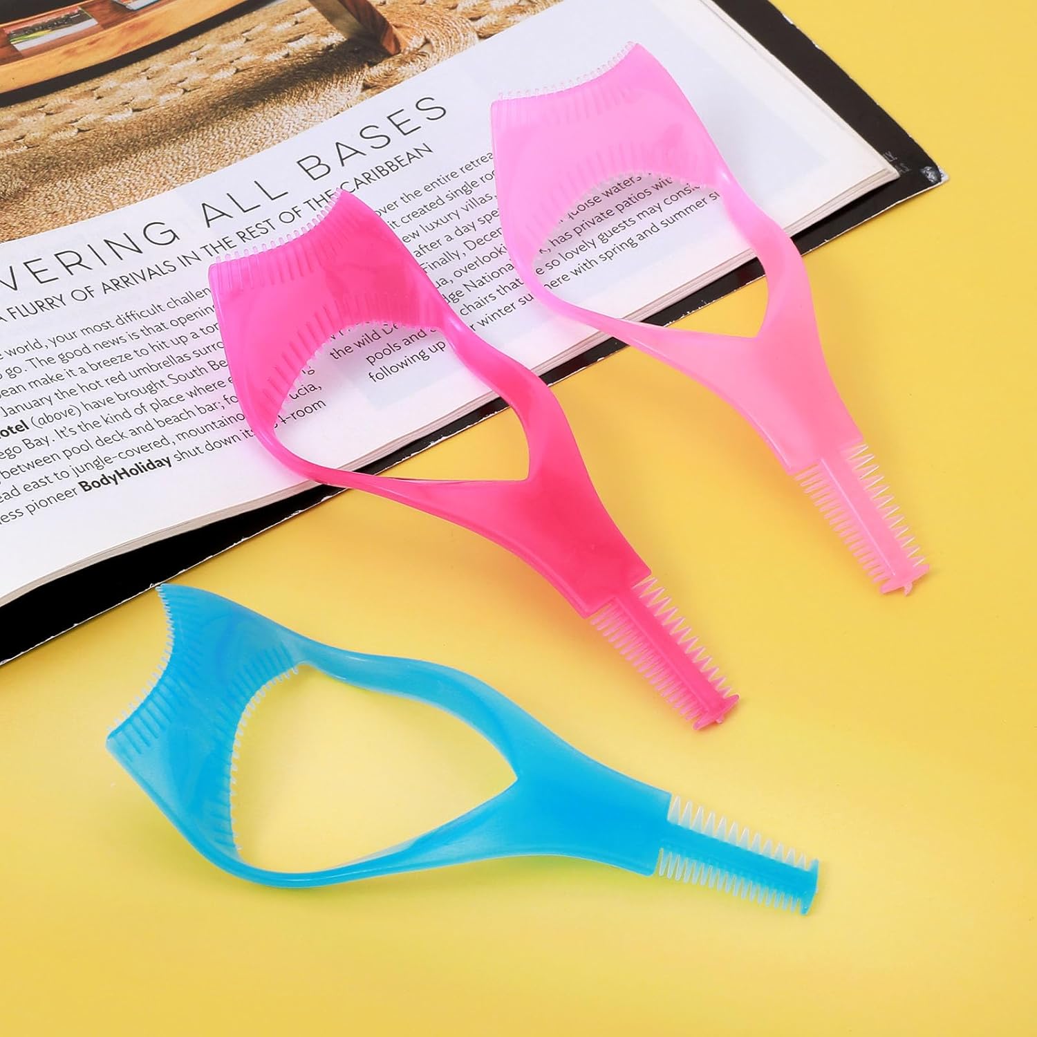 Blue Pink Rose Crystal Plastic Eyelash Cleaner Mascara Guide Separator Upper/Lower Eyelash Comb Assist Makeup Makeup Tools