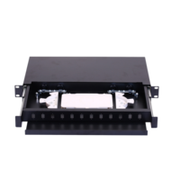 Panel Patch Fiber Optik 19'' 1U Tipe Drawer 12 Core SC LC, Kotak Enklosur Rak Distribusi Optik ODF untuk FTTH