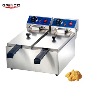 Hotsale Kitchen Equipment 6L Electric Deep Fryer Potato Chip Fry Machine Double Commercial Deep Fryers Electric